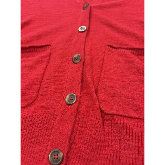 Madewell Women’s Red V-Neck Button-up Cardigan Size Medium - Picture 6 of 7
